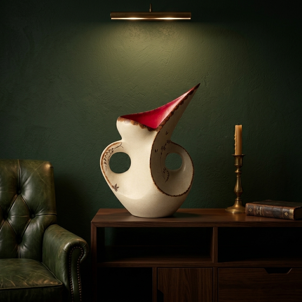 Bruno Dose Pitcher — French Mid-Century Studio Ceramic — in situ