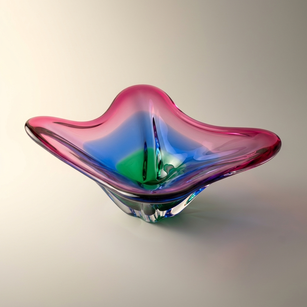 Murano Sommerso Bowl with Emerald Core — Mid-Century Italian