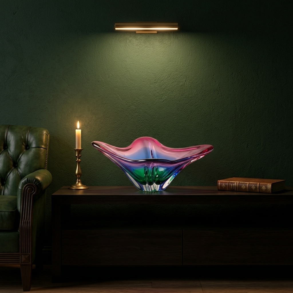 Murano Sommerso Bowl with Emerald Core — Mid-Century Italian in setting