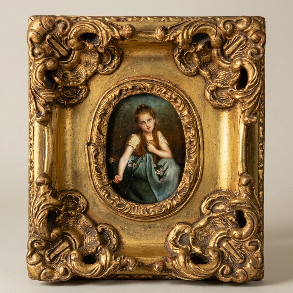 Jeune Fille — École Française, Oil on Panel, c. Late 19th Century