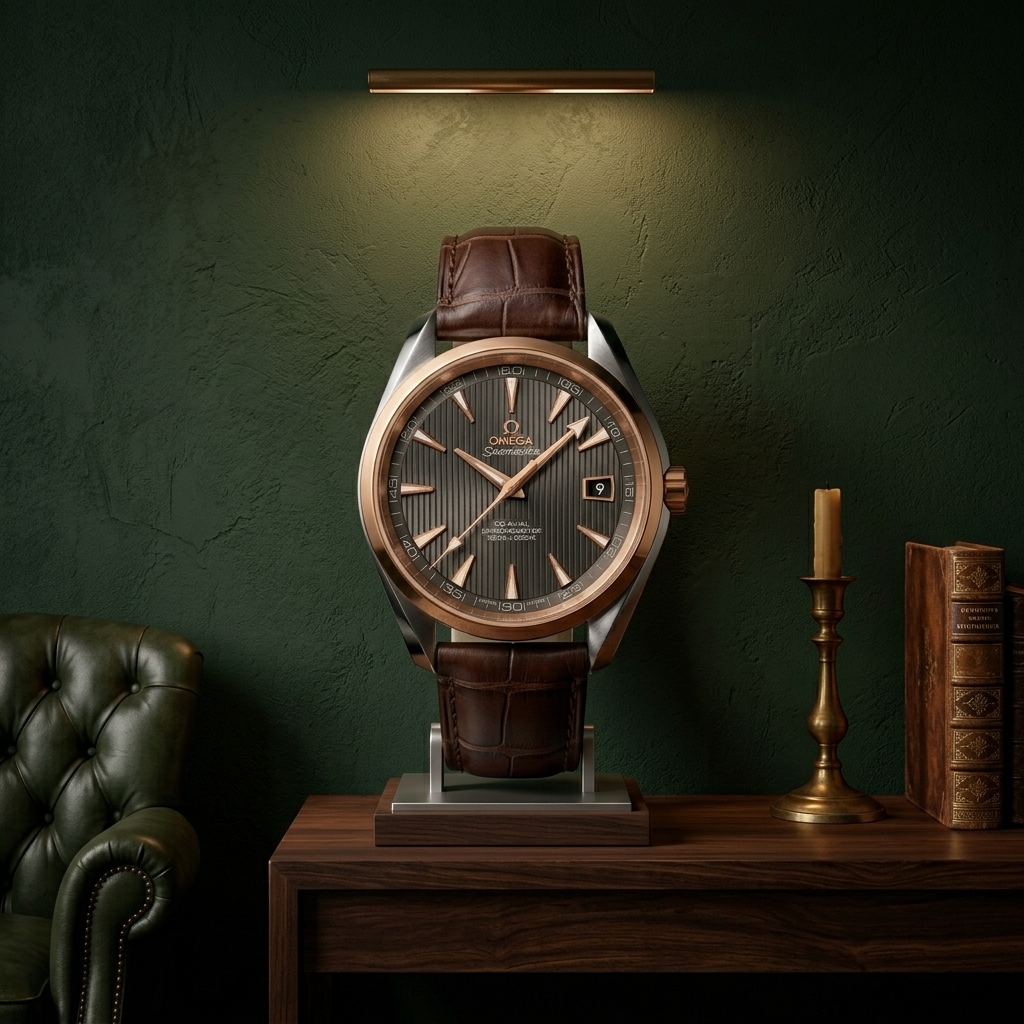 Omega Seamaster Aqua Terra 150M Co-Axial Chronometer — Steel & Rose Gold, 2012 — in situ