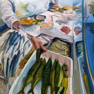 'Fishmongers' 80X80 cm Oil on Canvas