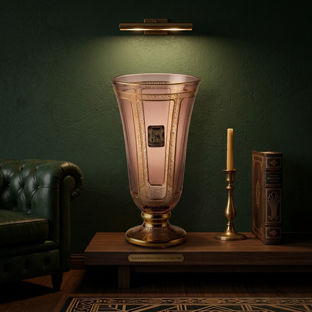 Rückl & Sons Včelnička Bohemia Crystal Vase — in situ