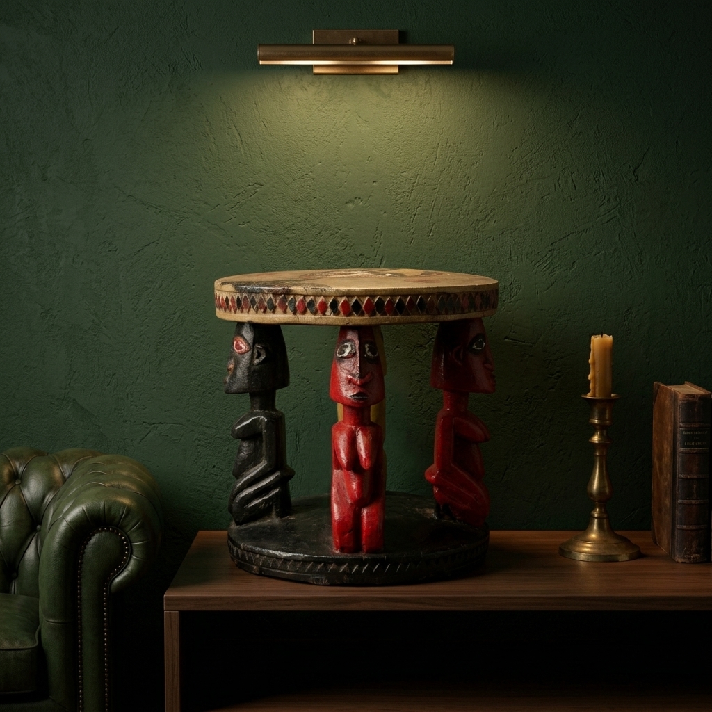 African Decorative Stool — Senufo Style — in situ