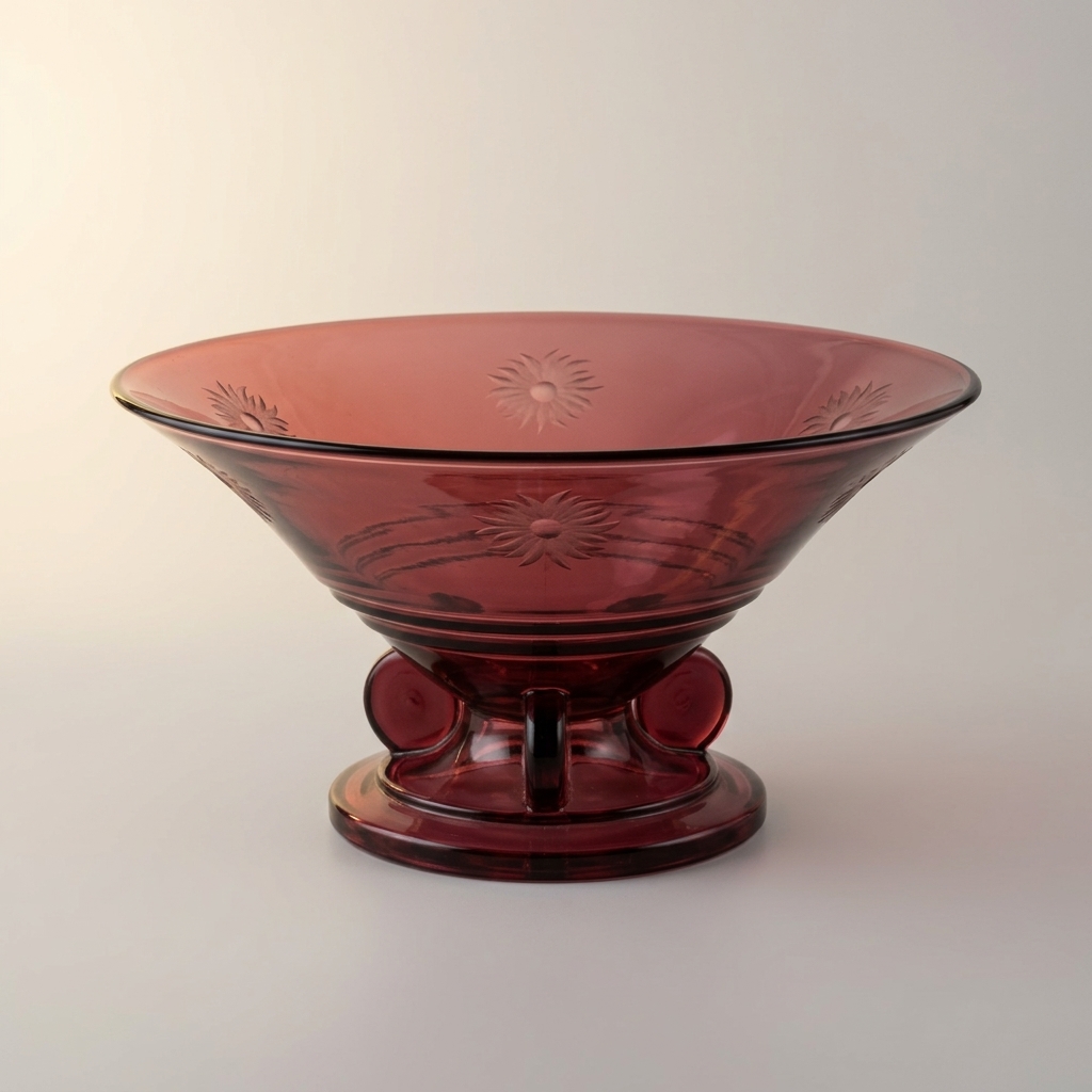 Val Saint Lambert Luxval Bowl — Charles Graffart & René Delvenne, 1935 (Engraved Variant)
